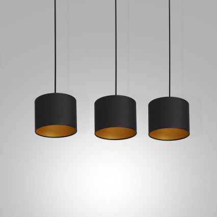 Luster na sajli ARDEN 3xE27/60W/230V crno/zlatna