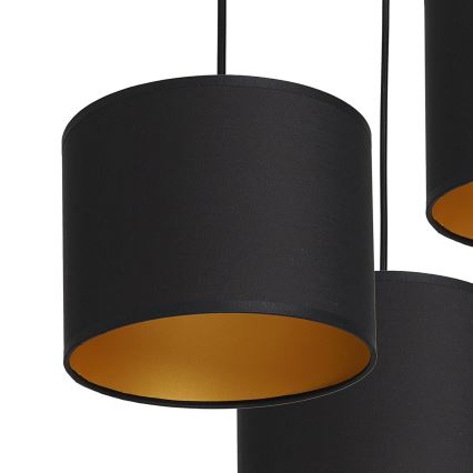 Luster na sajli ARDEN 3xE27/60W/230V crno/zlatna