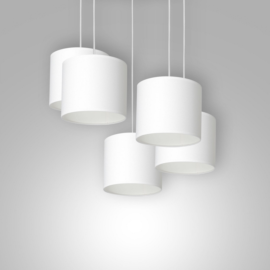 Luster na sajli ARDEN 5xE27/60W/230V bela