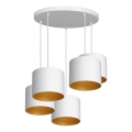Luster na sajli ARDEN 5xE27/60W/230V bela/zlatna