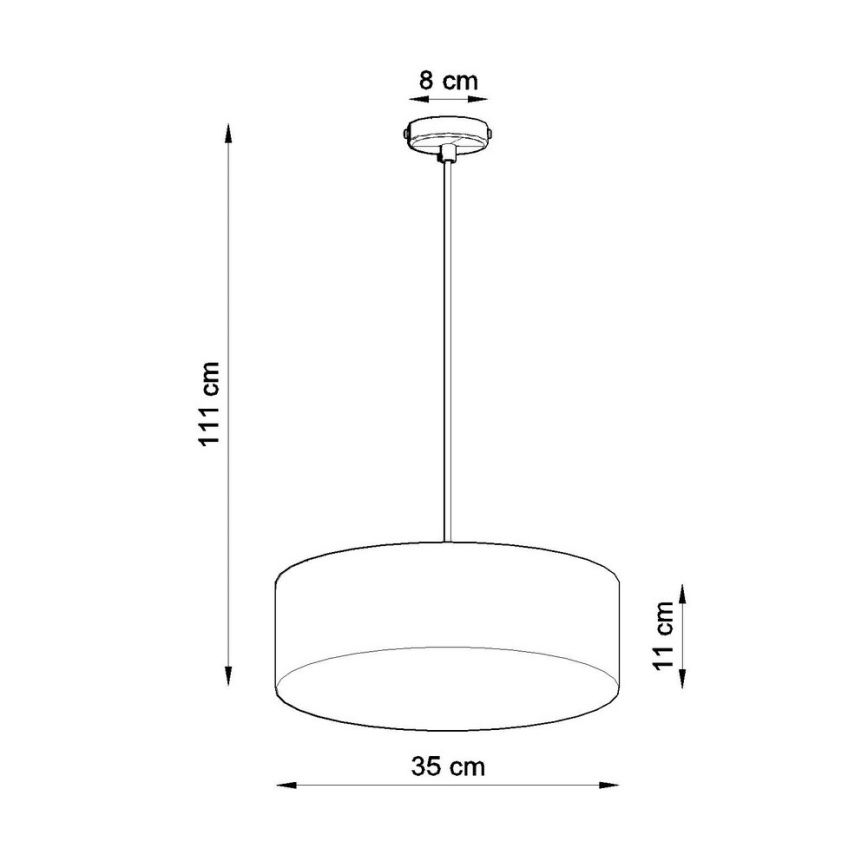 Luster na sajli ARENA 35 2xE27/60W/230V crno