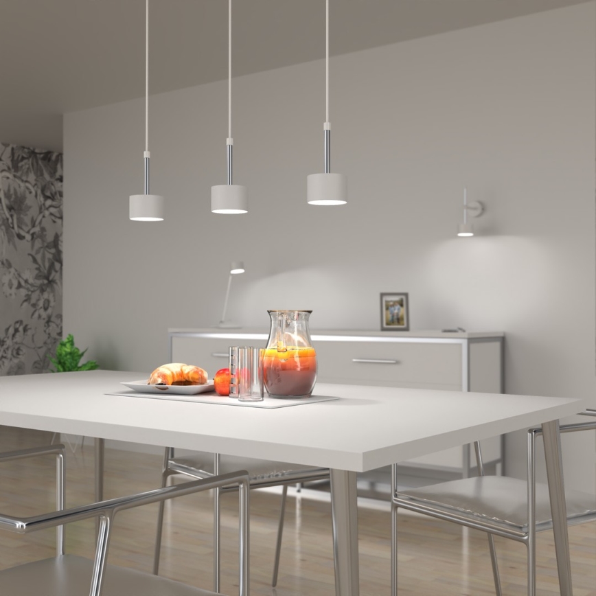 Luster na sajli ARENA 3xGX53/11W/230V bela/sjajni krom
