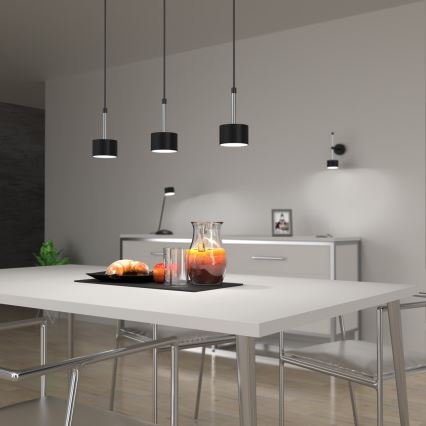Luster na sajli ARENA 3xGX53/11W/230V crno/sjajni krom
