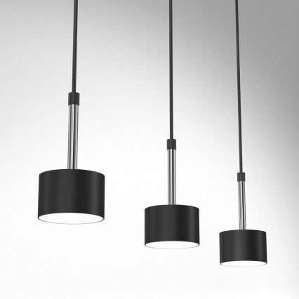 Luster na sajli ARENA 3xGX53/11W/230V crno/sjajni krom