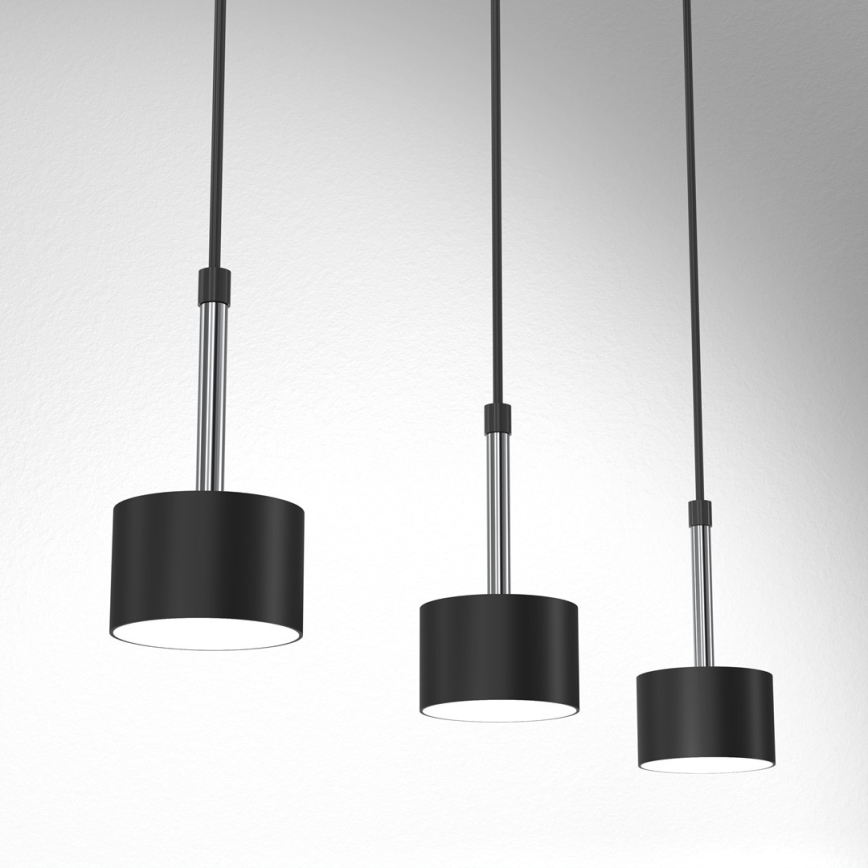 Luster na sajli ARENA 3xGX53/11W/230V crno/sjajni krom