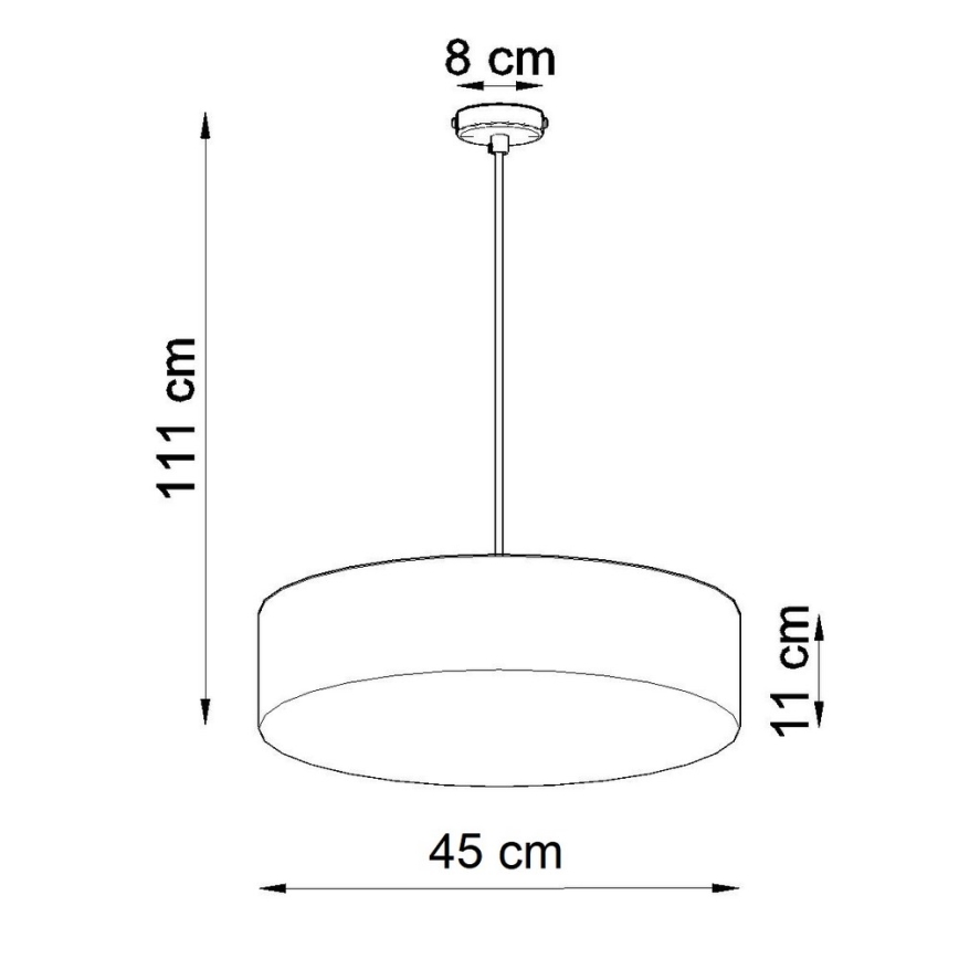 Luster na sajli ARENA 45 3xE27/60W/230V bela