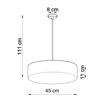 Luster na sajli ARENA 45 3xE27/60W/230V crno