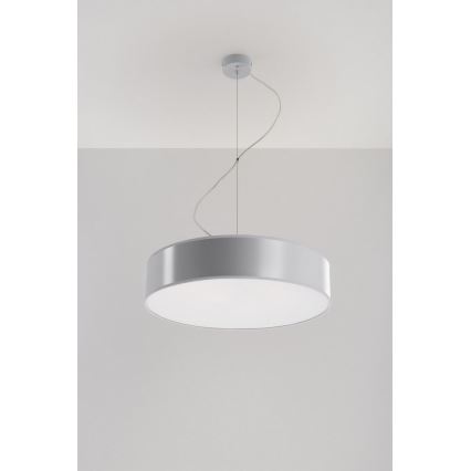 Luster na sajli ARENA 45 3xE27/60W/230V sivo