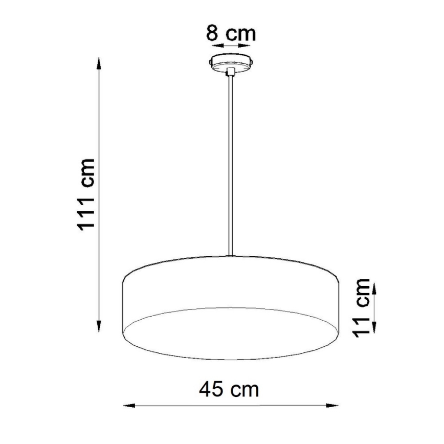 Luster na sajli ARENA 45 3xE27/60W/230V sivo