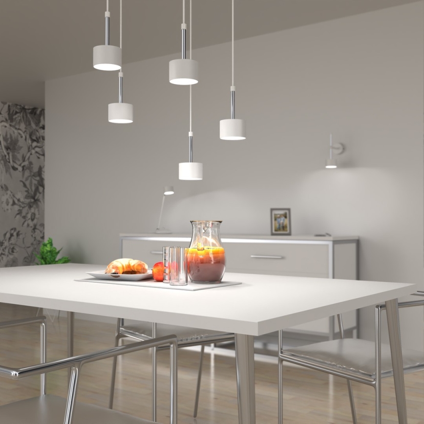 Luster na sajli ARENA 5xGX53/11W/230V bela/sjajni krom