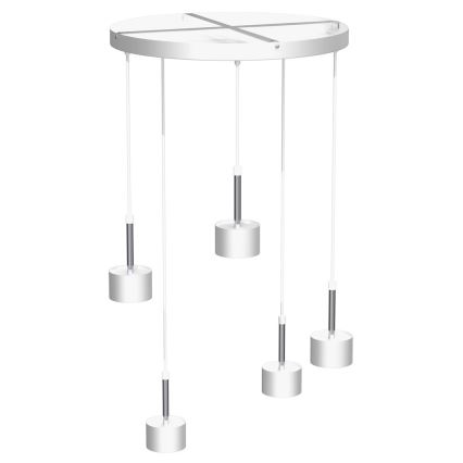 Luster na sajli ARENA 5xGX53/11W/230V bela/sjajni krom