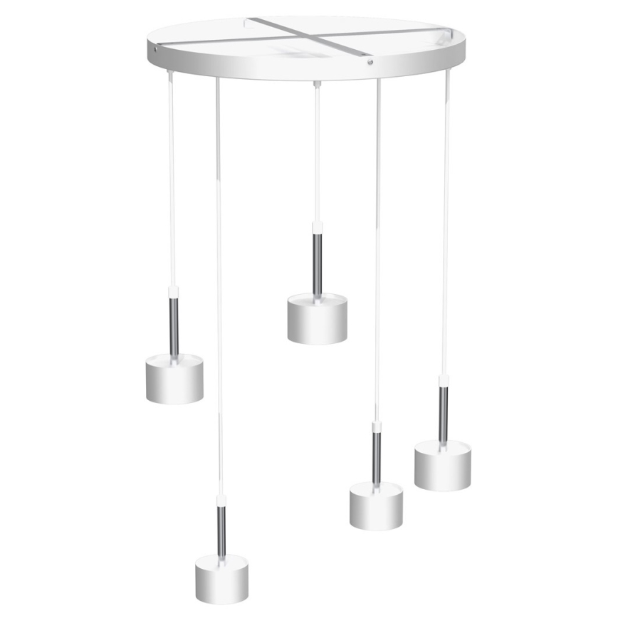 Luster na sajli ARENA 5xGX53/11W/230V bela/sjajni krom