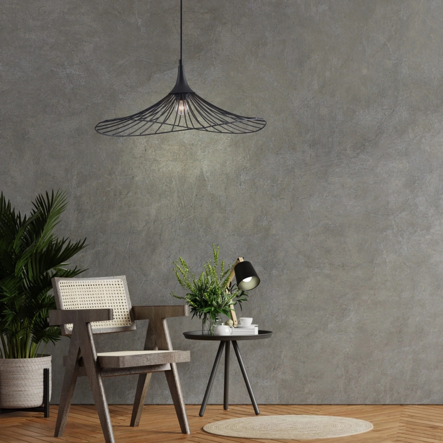 Luster na sajli ARIELLE 1xE27/20W/230V pr. 50 cm crno