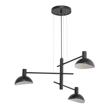 Luster na sajli ARTIS 3xE14/40W/230V crno