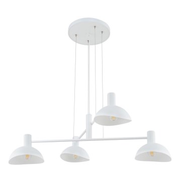 Luster na sajli ARTIS 4xE14/40W/230V bela