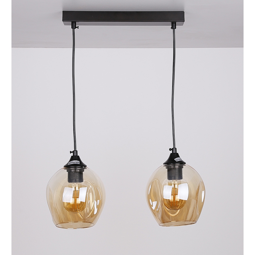Luster na sajli ASPA 2xE27/40W/230V crno