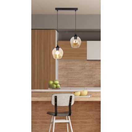 Luster na sajli ASPA 2xE27/40W/230V crno