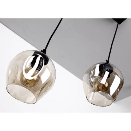 Luster na sajli ASPA 2xE27/40W/230V crno