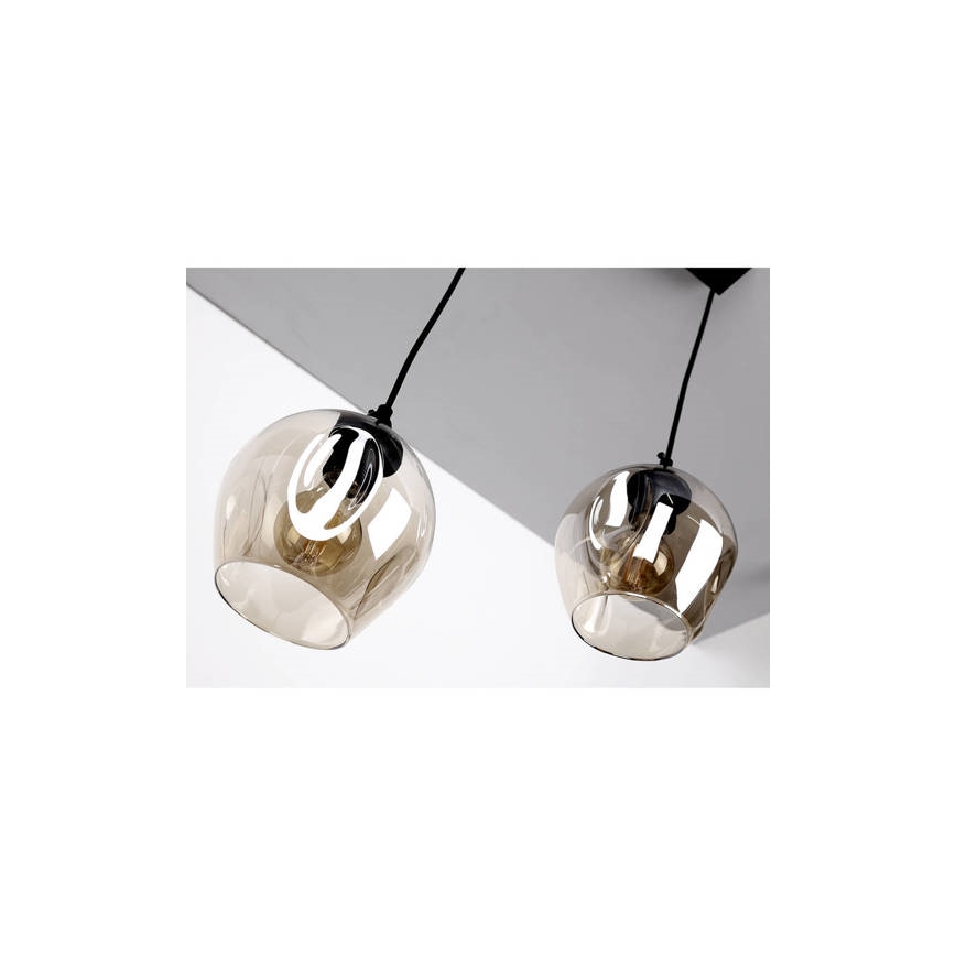 Luster na sajli ASPA 2xE27/40W/230V crno