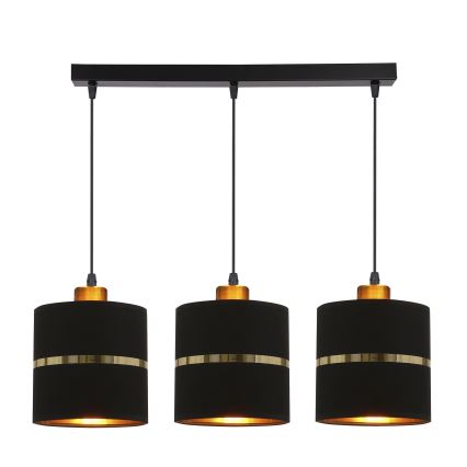 Luster na sajli ASSAM 3xE27/60W/230V crno