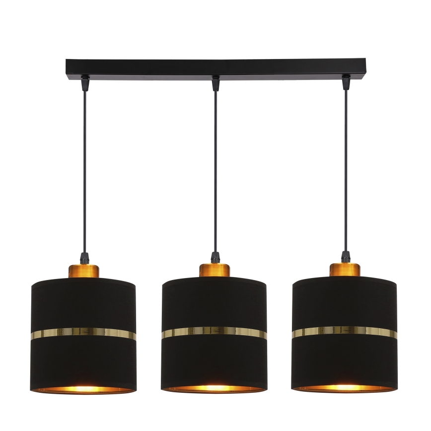 Luster na sajli ASSAM 3xE27/60W/230V crno