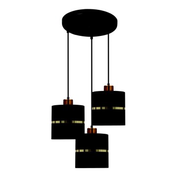 Luster na sajli ASSAM 3xE27/60W/230V crno