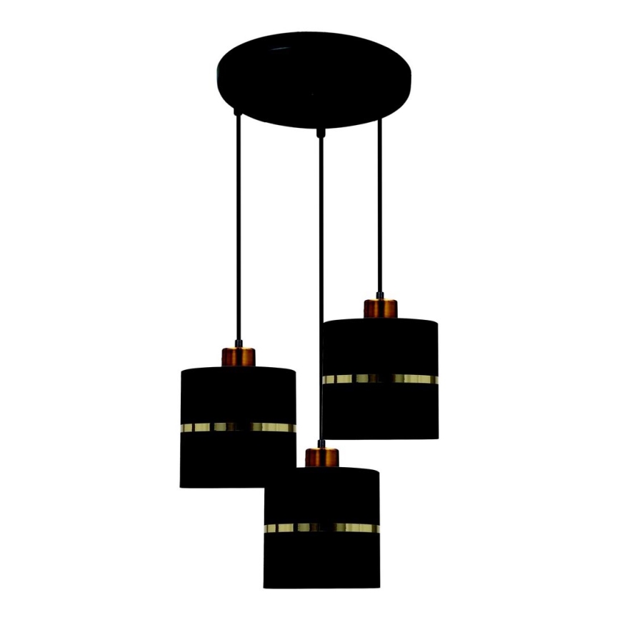 Luster na sajli ASSAM 3xE27/60W/230V crno
