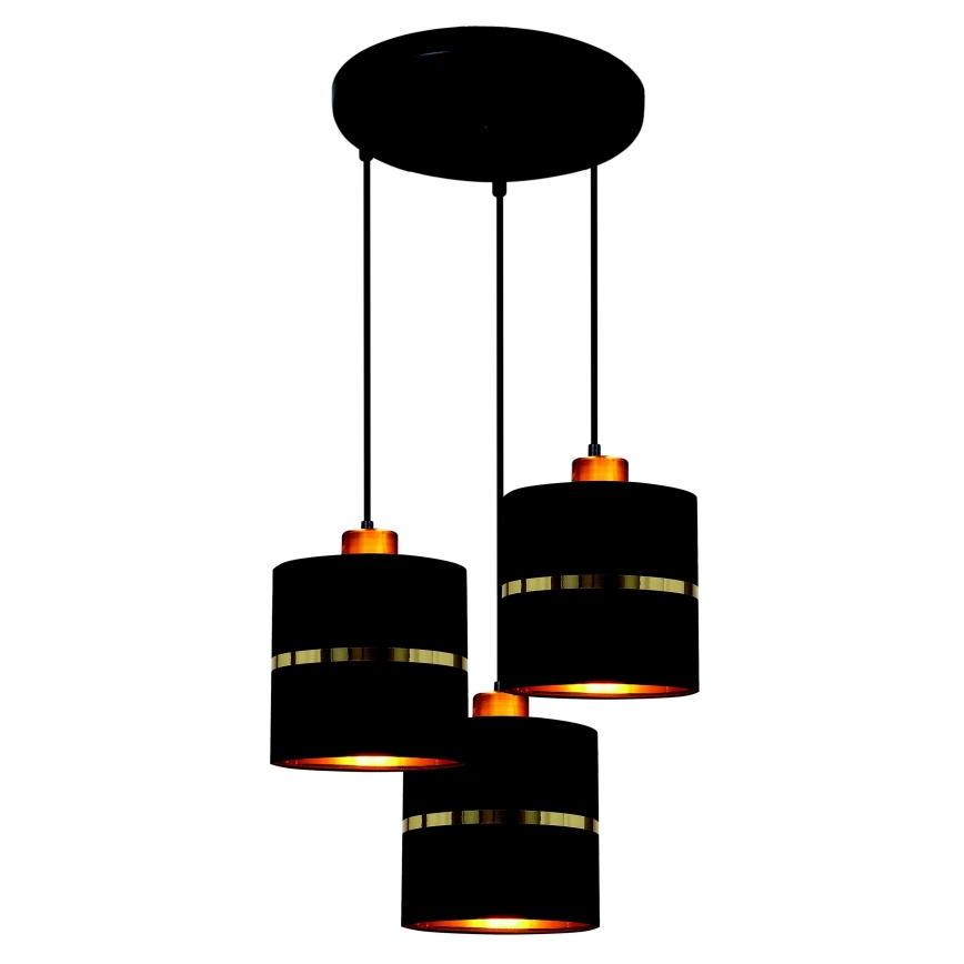 Luster na sajli ASSAM 3xE27/60W/230V crno
