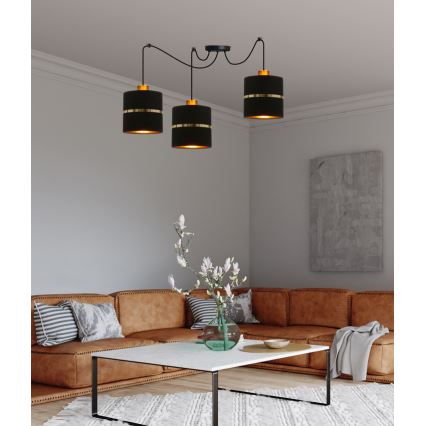 Luster na sajli ASSAM 3xE27/60W/230V crno