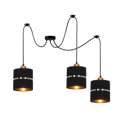 Luster na sajli ASSAM 3xE27/60W/230V crno