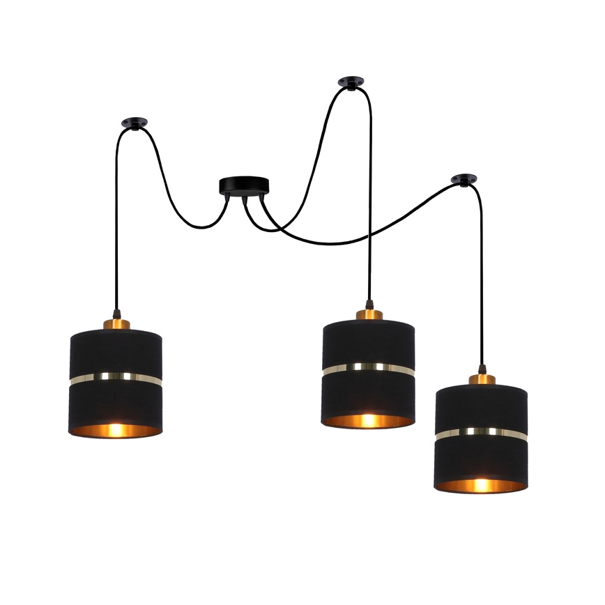 Luster na sajli ASSAM 3xE27/60W/230V crno