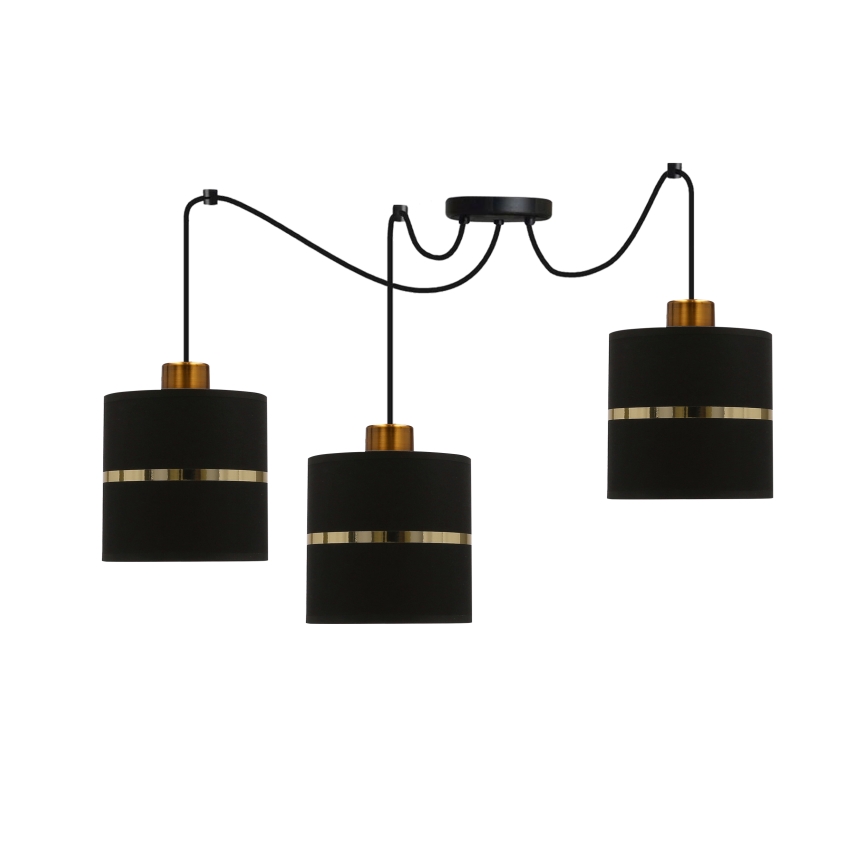 Luster na sajli ASSAM 3xE27/60W/230V crno