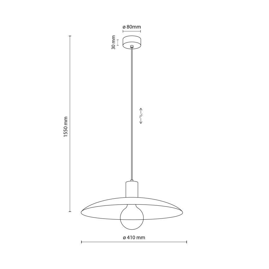 Luster na sajli ASTRA 1xE27/15W/230V pr. 41 cm crno