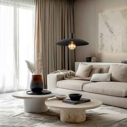 Luster na sajli ASTRA 1xE27/15W/230V prečnik 41 cm crna