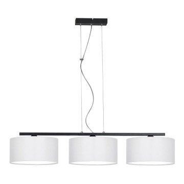 Luster na sajli ASTRA 3xE27/60W/230V bela