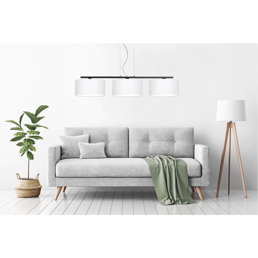 Luster na sajli ASTRA 3xE27/60W/230V bela