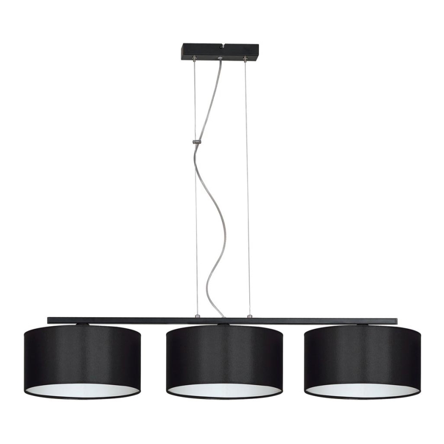 Luster na sajli ASTRA 3xE27/60W/230V crno
