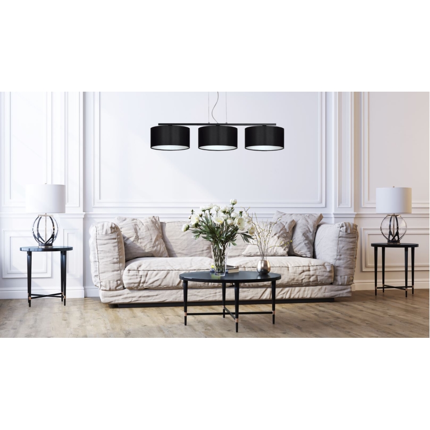 Luster na sajli ASTRA 3xE27/60W/230V crno