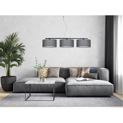 Luster na sajli ASTRA 3xE27/60W/230V sivo