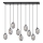 Luster na sajli ASTRAL 9xE14/10W/230V crno/dimno