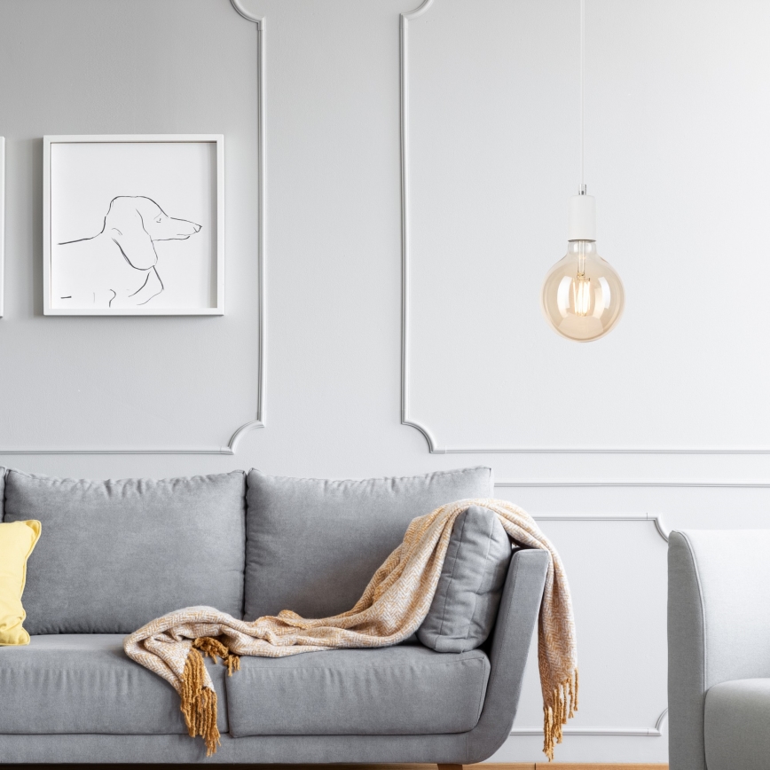 Luster na sajli ASTRID 1xE27/60W/230V bela