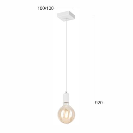 Luster na sajli ASTRID 1xE27/60W/230V bela