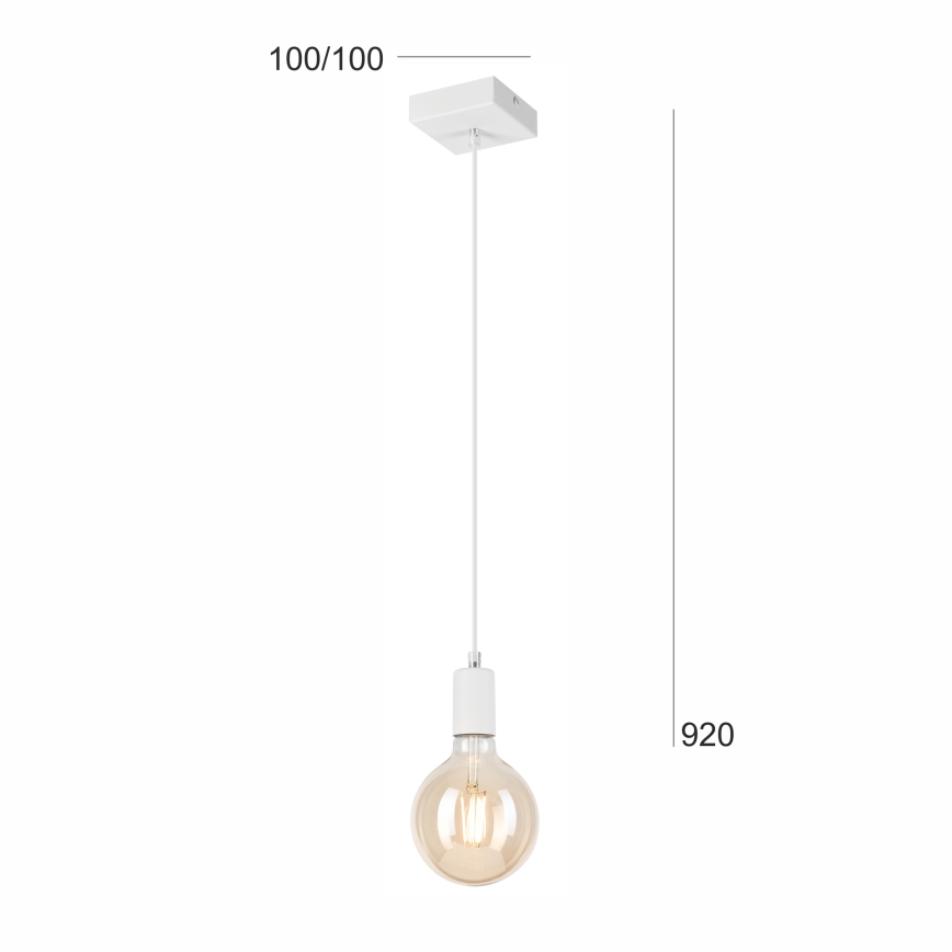 Luster na sajli ASTRID 1xE27/60W/230V bela