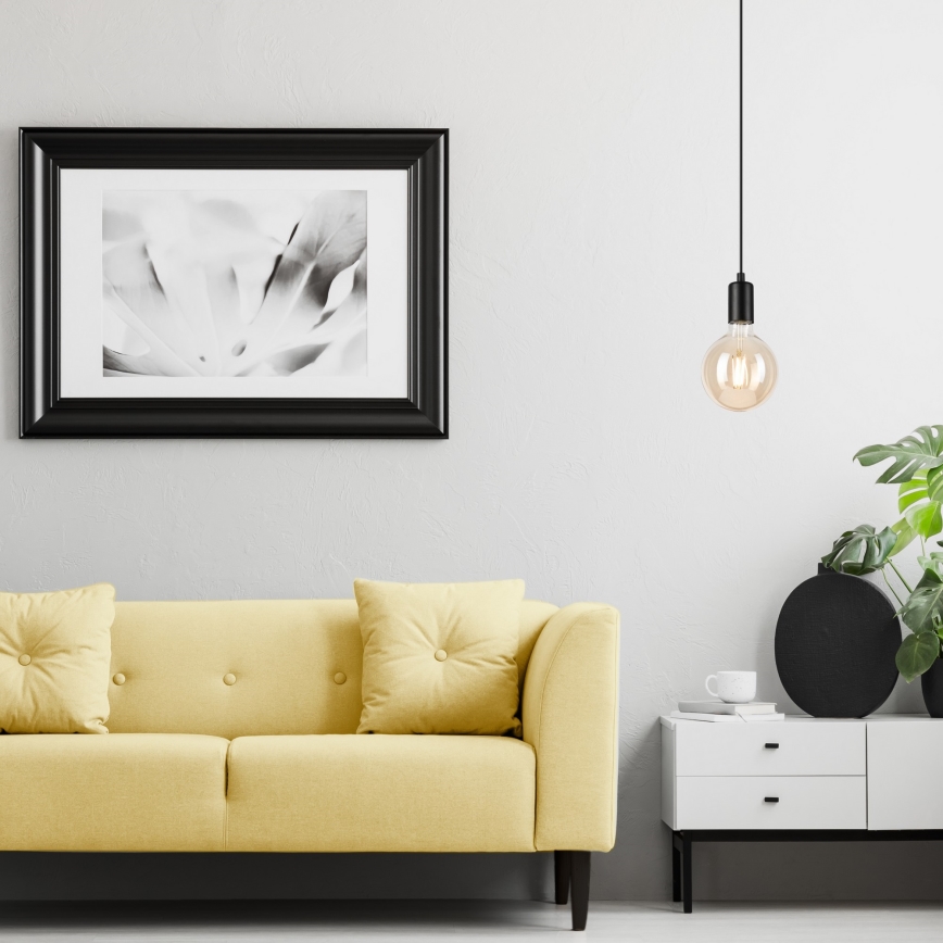 Luster na sajli ASTRID 1xE27/60W/230V mat crne boje