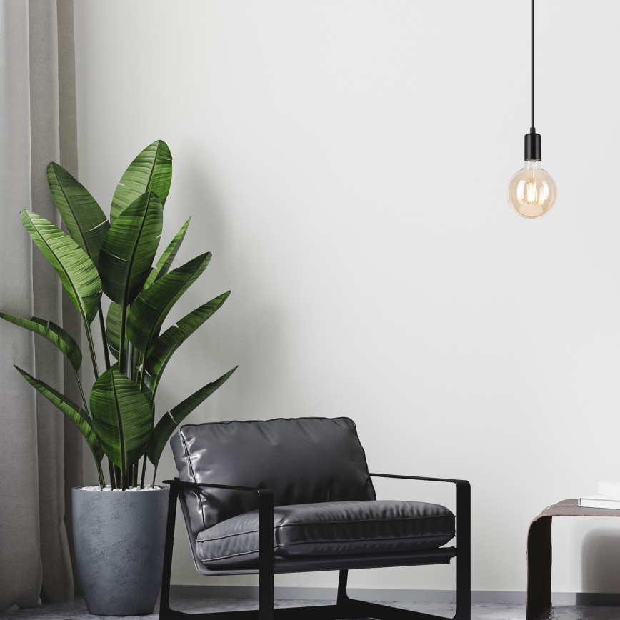 Luster na sajli ASTRID 1xE27/60W/230V matirana crno