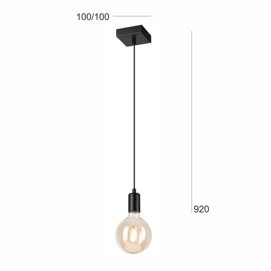Luster na sajli ASTRID 1xE27/60W/230V matirana crno