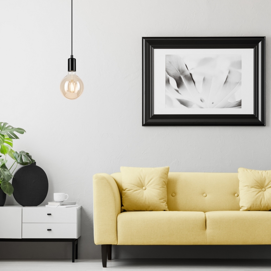 Luster na sajli ASTRID 1xE27/60W/230V sjajno crna