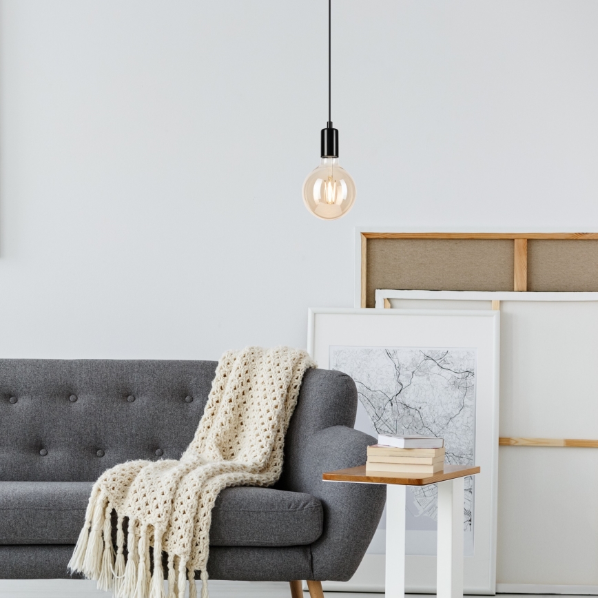 Luster na sajli ASTRID 1xE27/60W/230V sjajno crna
