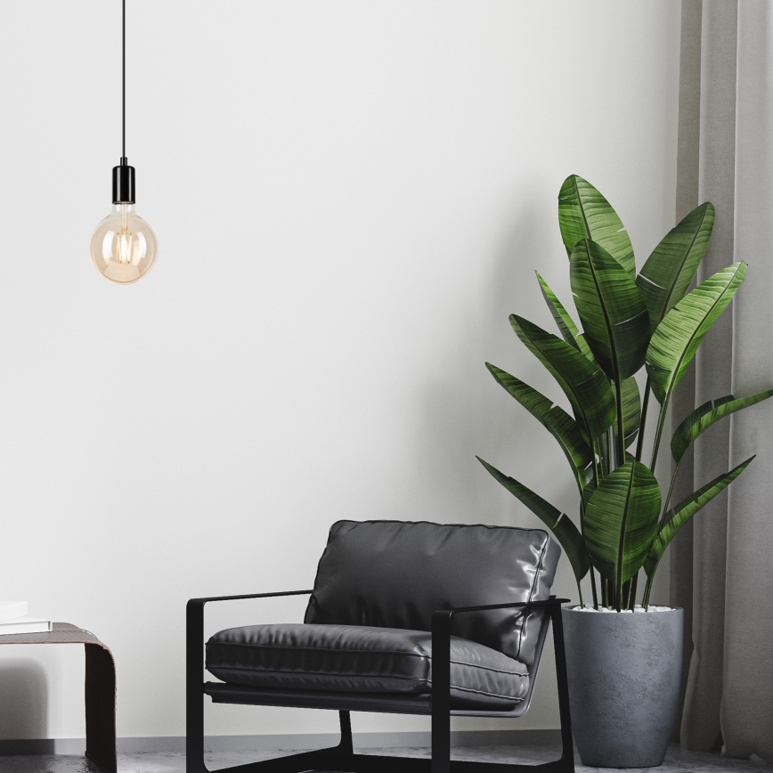 Luster na sajli ASTRID 1xE27/60W/230V sjajno crna