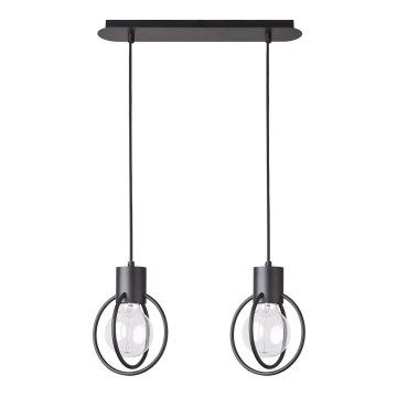 Luster na sajli AURA 2xE27/60W/230V crno